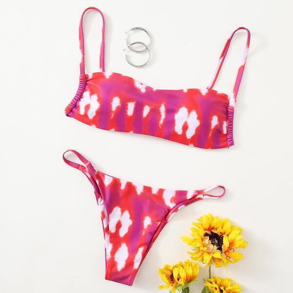 

Бикини с принтом тай-дай, Многоцветный