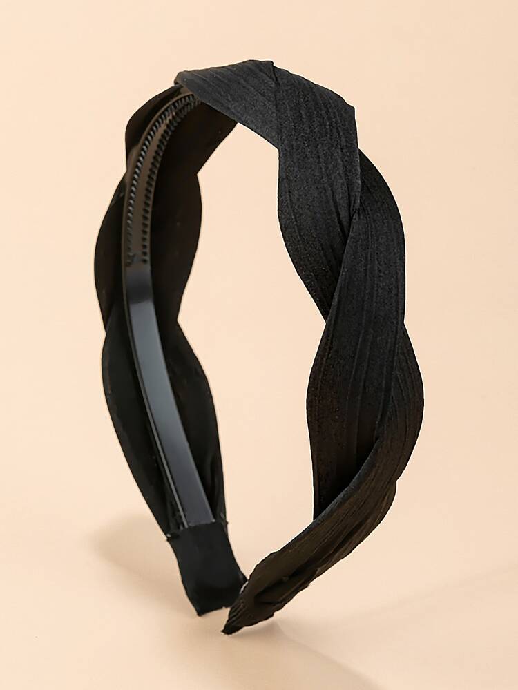 扭結設計髮箍 - 黑色 - 查看 1