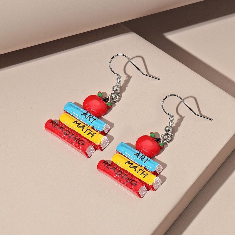 

Apple & Books Drop Earrings, Multicolor