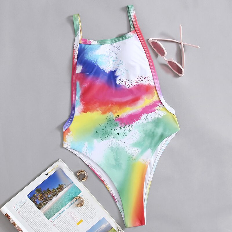 

Tie Dye Cami One Piece Swimsuit, Multicolor