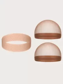 1入組防滑假髮髮帶和2入組假髮帽 - 彩色 - 查看 1