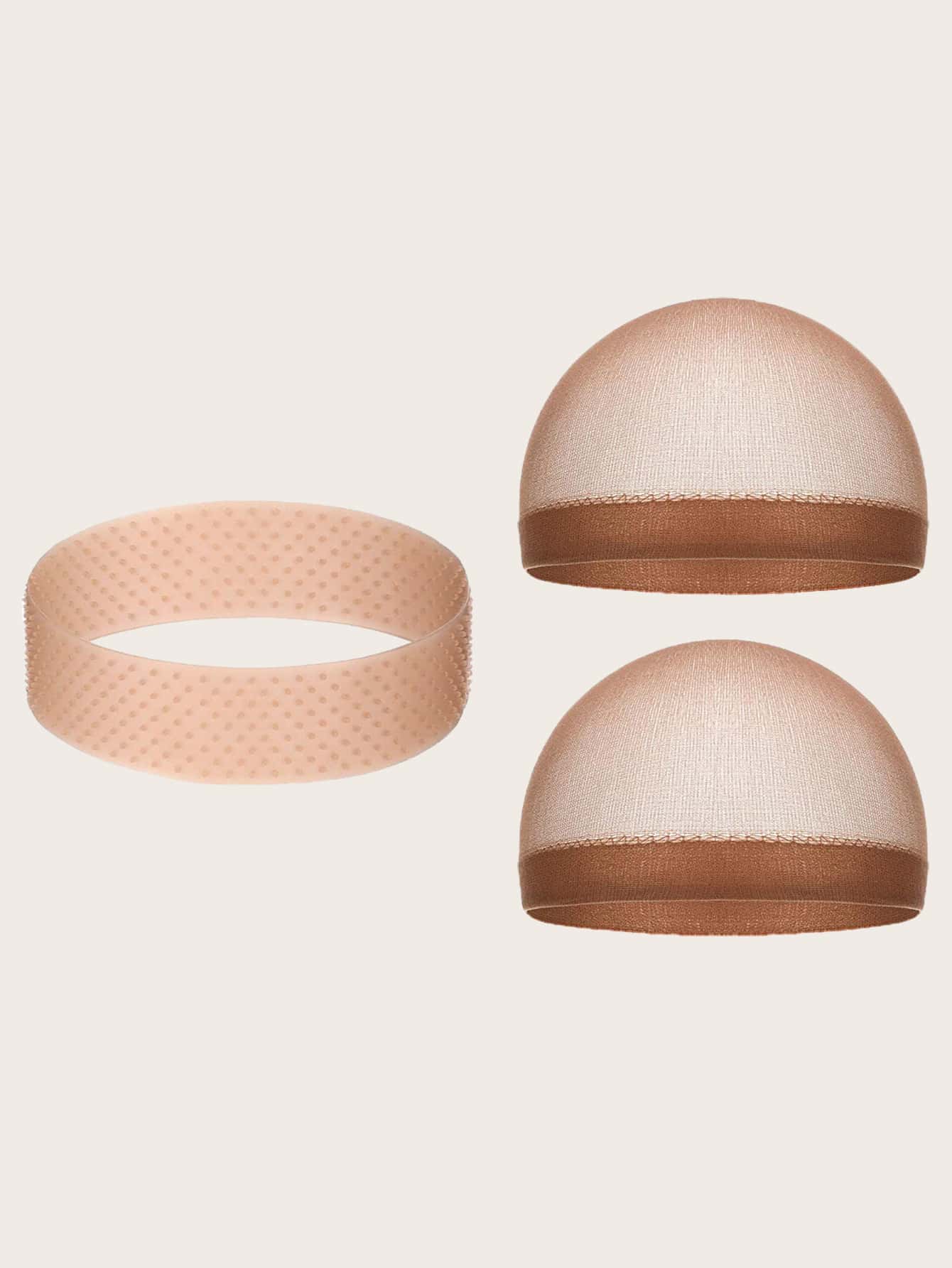 1入組防滑假髮髮帶和2入組假髮帽 - 彩色 - 查看 1