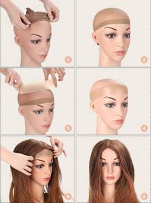 1入組防滑假髮髮帶和2入組假髮帽 - 彩色 - 查看 5