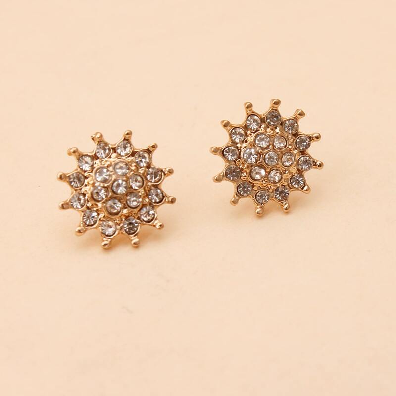 

Rhinestone Sun Stud Earrings, Gold