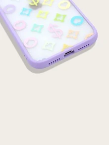 Dollar Pattern Contrast Frame Case Compatible With iPhone - Multicolor - View 3