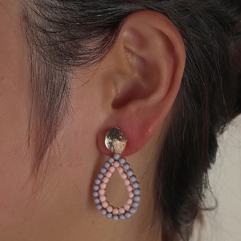 

Beaded Water Drop Earrings, Multicolor