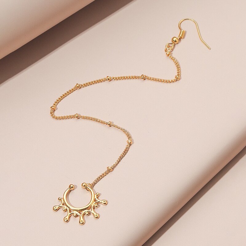 

1pc Chain Linked Earrings, Gold