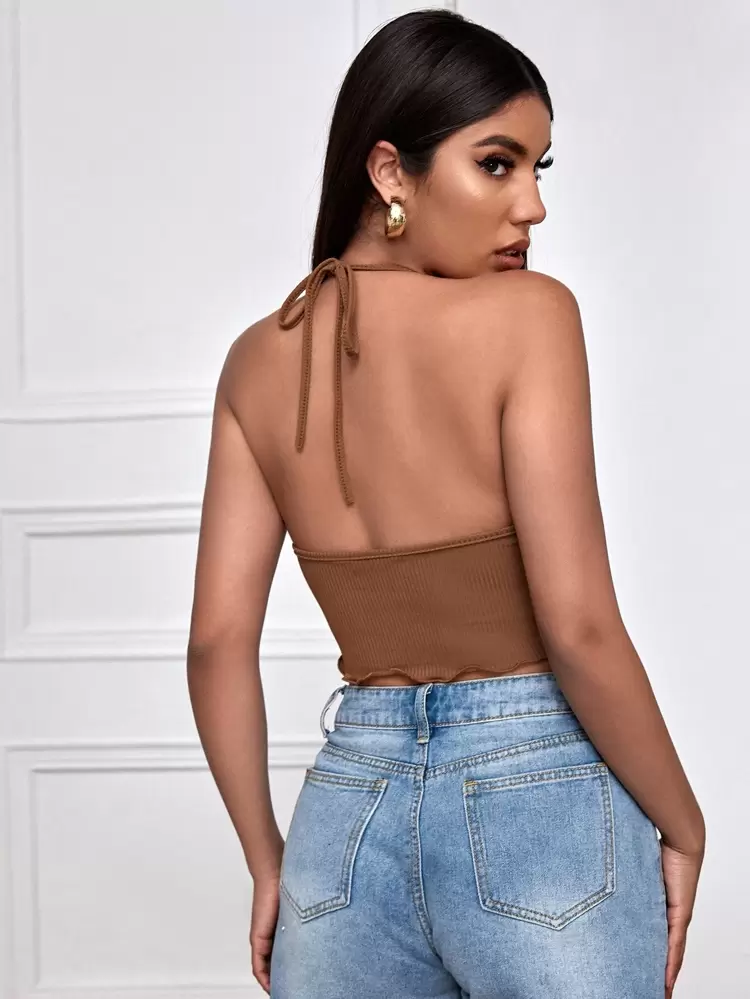 Cowl Neck Tie Back Bandana Top