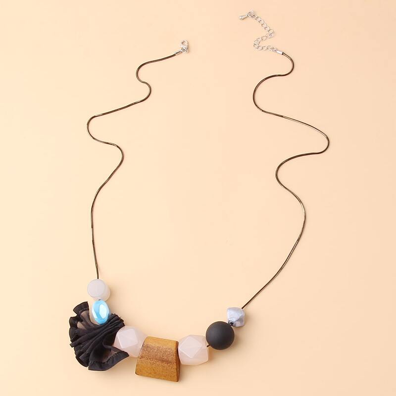 

Geo & Ball Pendant Necklace, Multicolor