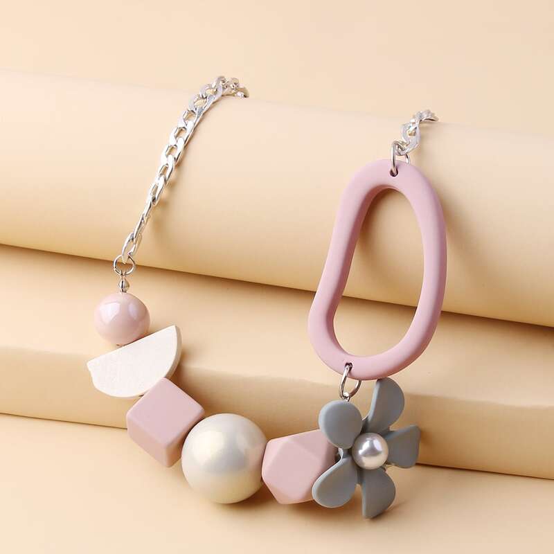 

Floral & Ball Pendant Necklace, Multicolor