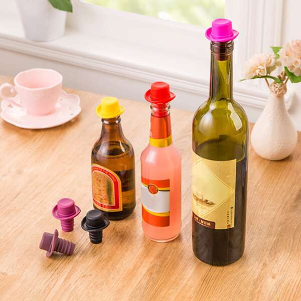 

1pc Hat Shaped Random Color Wine Stopper, Multicolor