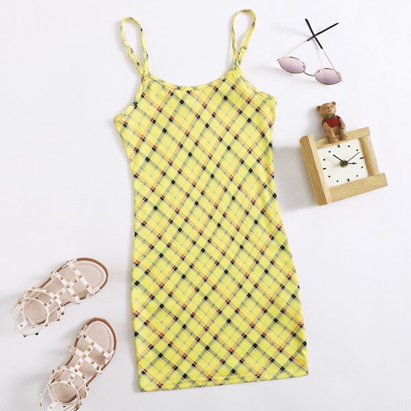 

Girls Tartan Bodycon Dress, Multicolor