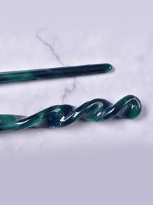 2入組扭結壓克力髮夾 - 彩色 - 查看 2