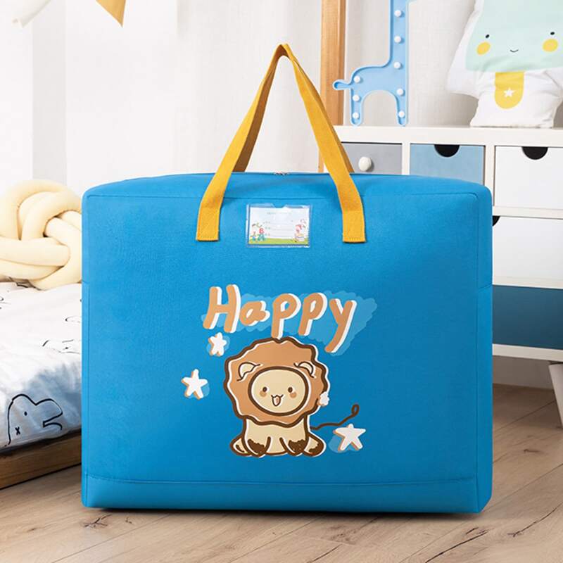 

Cartoon Lion Print Quilt Storage Bag, Blue