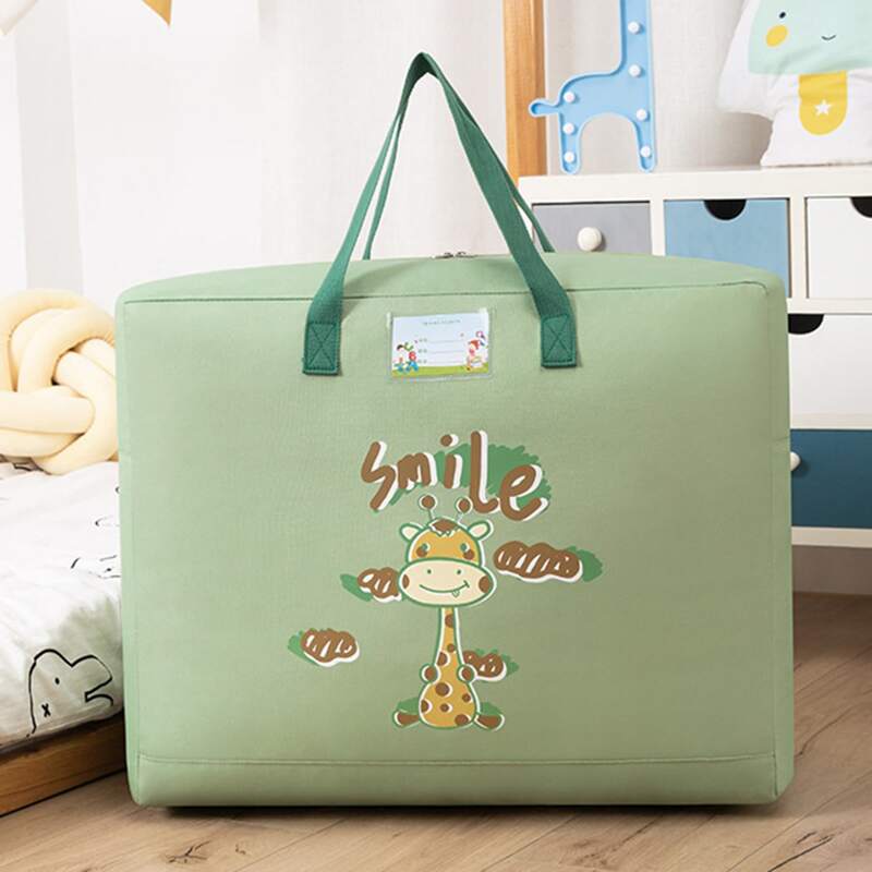 

Cartoon Giraffe Print Quilt Storage Bag, Green