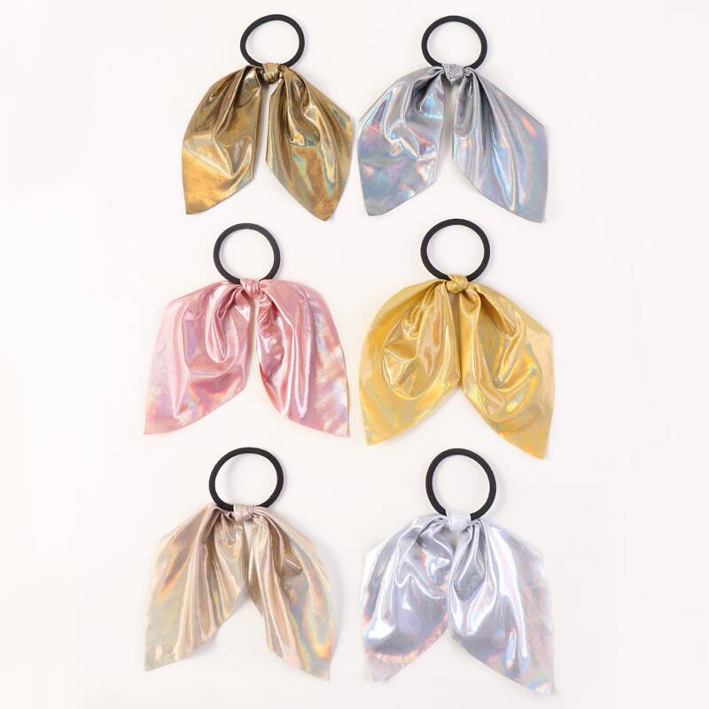 

6pcs Bow Knot Decor Hair Tie, Multicolor