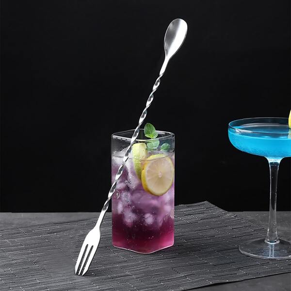 

2pcs Bartending Mixing Spoon, Silver