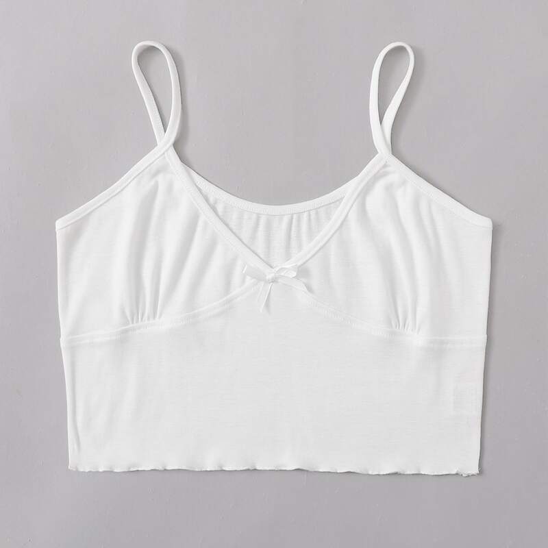 

Solid Crop Cami Top, White
