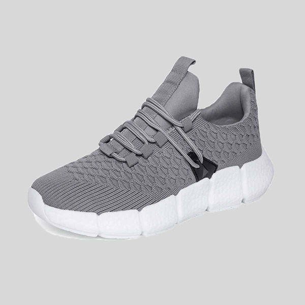 

Men Lace-up Decor Knit Sneakers, Grey
