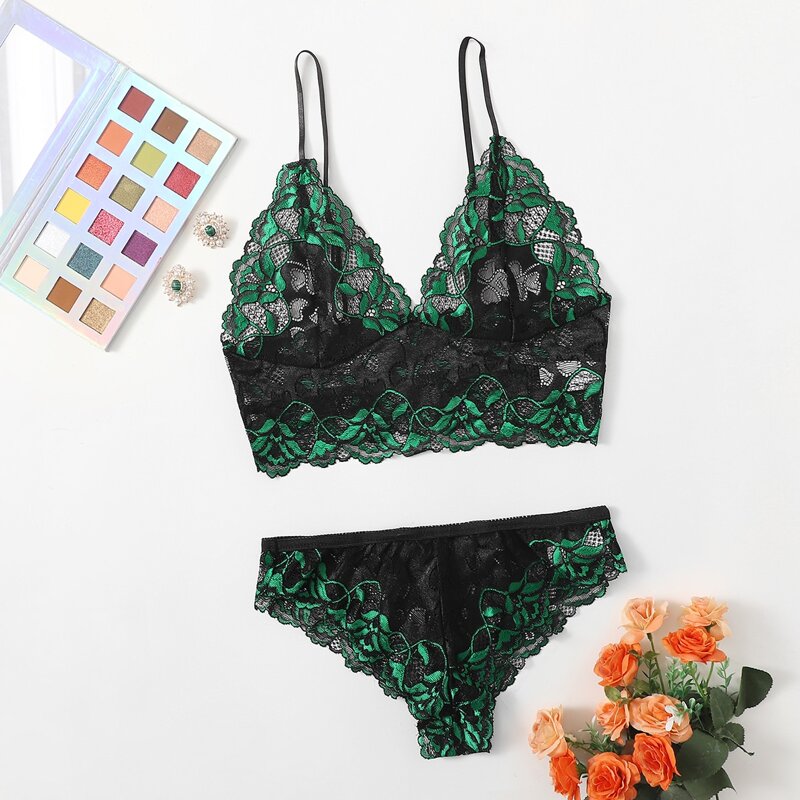 

Floral Lace Lingerie Set, Multicolor