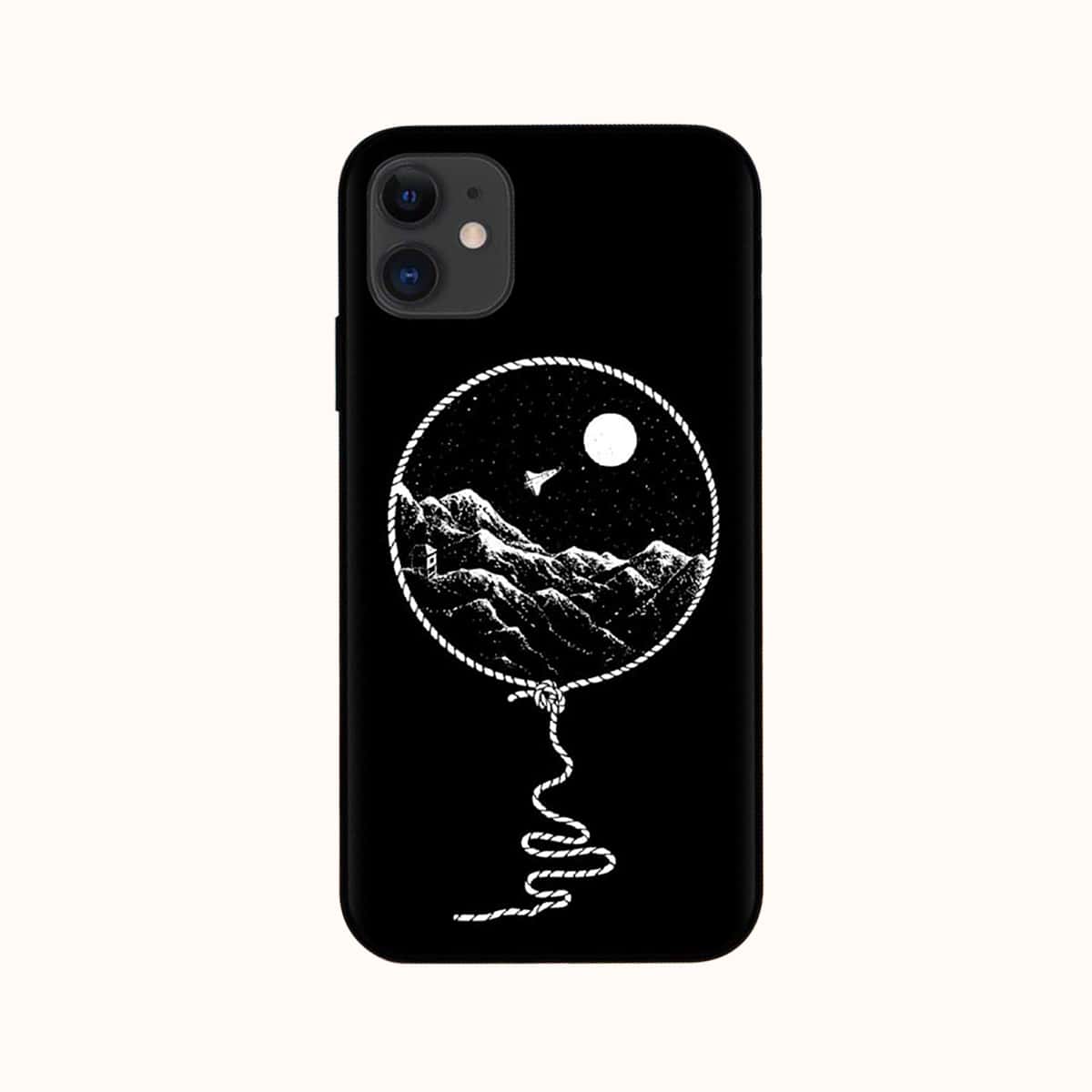 

Moon Pattern Phone Case, Black
