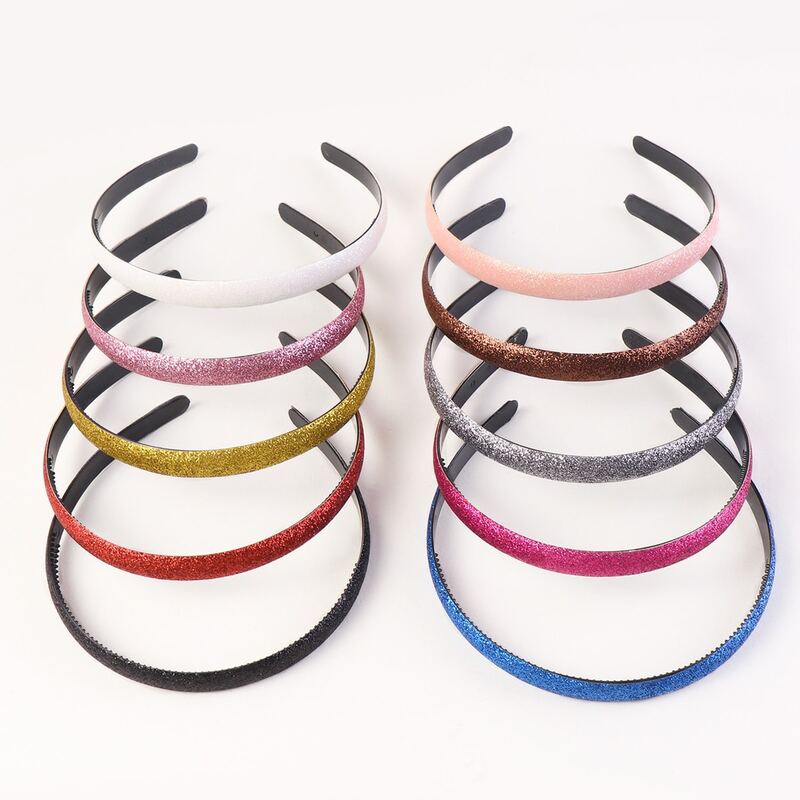 

10pcs Glitter Hair Hoop, Multicolor