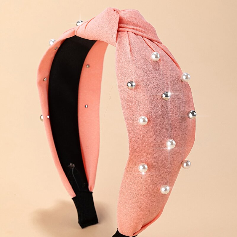 

Faux Pearl Knot Design Hair Hoop, Pink