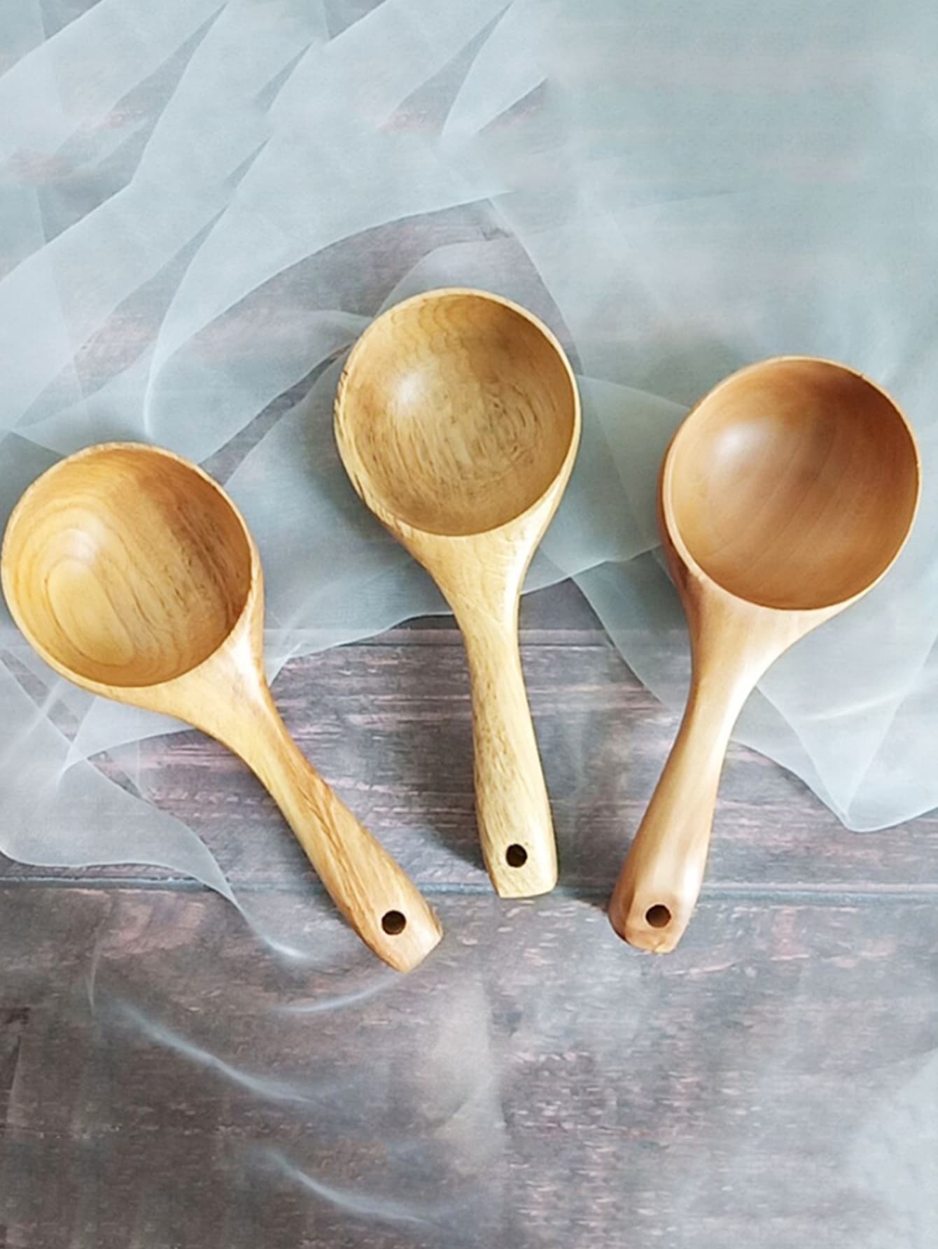 1pc Random Wooden Spoon - Khaki - View 1