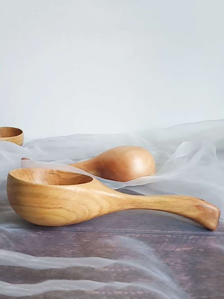 1pc Random Wooden Spoon - Khaki - View 3