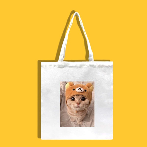 

Сумка-шоппер с рисунком кошки, Белый