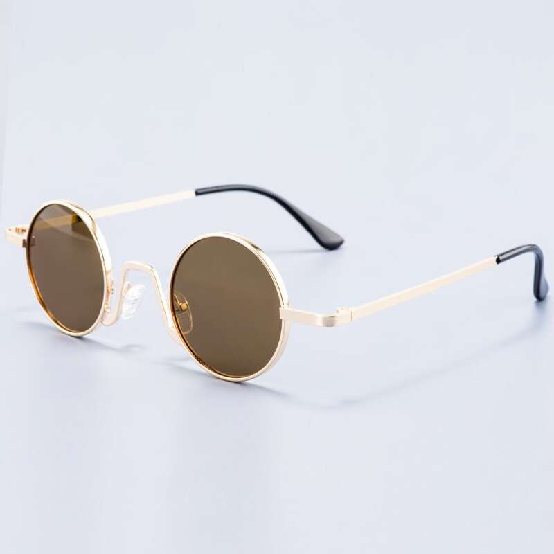 

Guys Round Frame Tinted Lens Sunglasses, Brown
