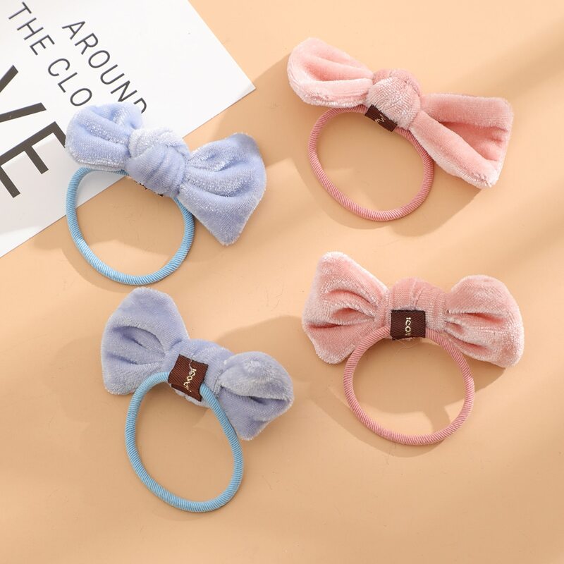 

4pcs Bow Knot Decor Hair Tie, Multicolor