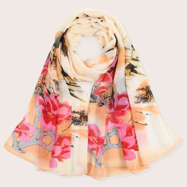 

Floral Print Scarf, Multicolor