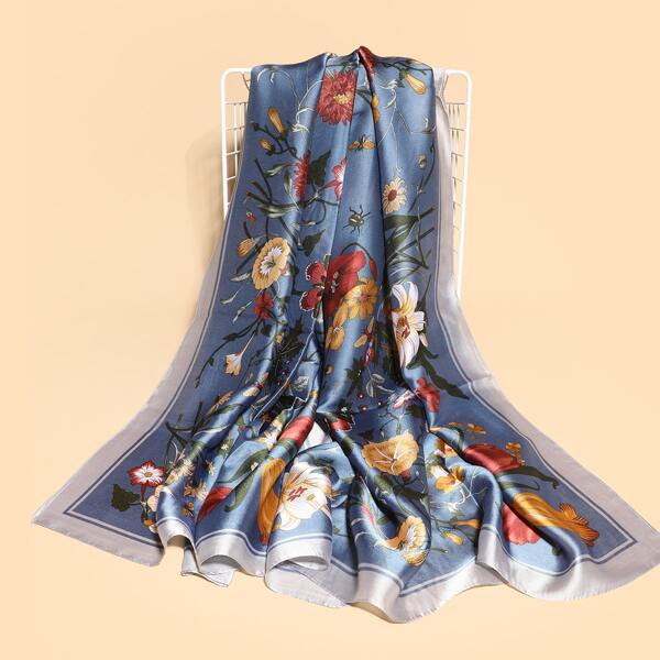 

Flower Pattern Scarf, Multicolor