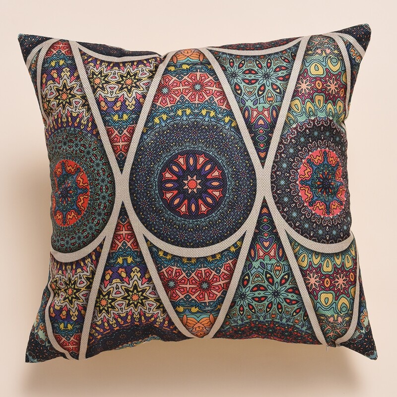

Mandala Print Cushion Cover Without Filler, Multicolor