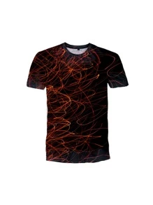 Camiseta con estampado de dibujos 3D - Negro - Ver 1