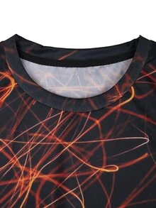 Camiseta con estampado de dibujos 3D - Negro - Ver 4