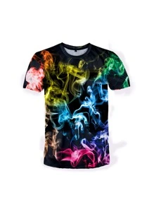 男孩3D娃娃涂料圖案T恤 - 彩色 - 查看 1