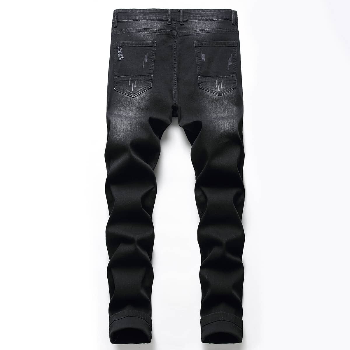 

Guys Ripped Biker Jeans, Black