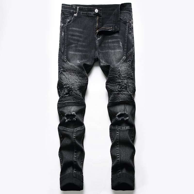 

Guys Ripped Moto Jeans, Black