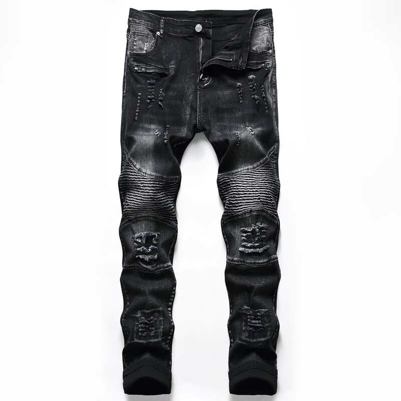 

Guys Ripped Moto Jeans, Black