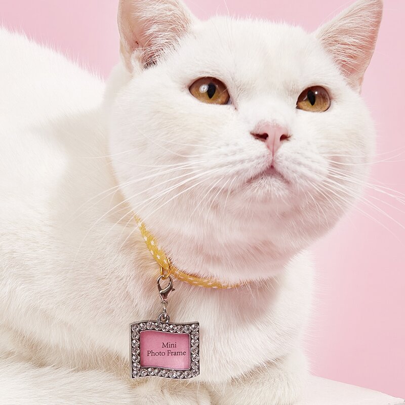 

Rhinestone Decor Pet ID Tag, Pink