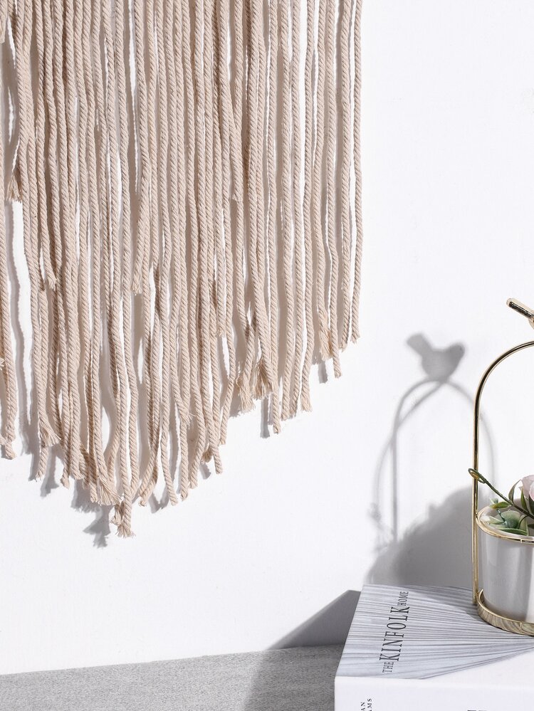 1pc Tassel Woven Wall Hanging - Beige - View 4