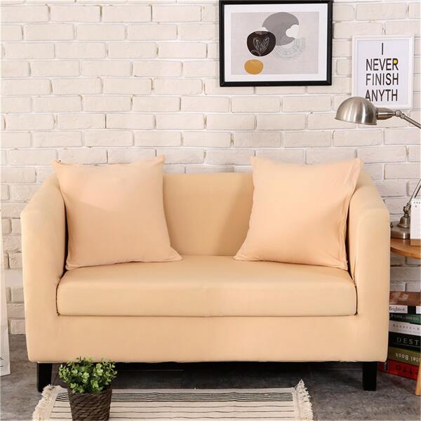 

Plain Stretchy Sofa Cover & 1pc Cushion Cover, Apricot