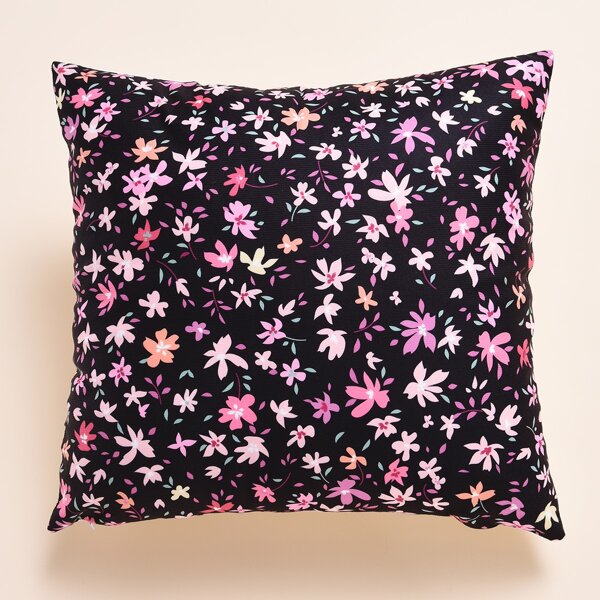 

Flower Print Cushion Cover Without Filler, Multicolor