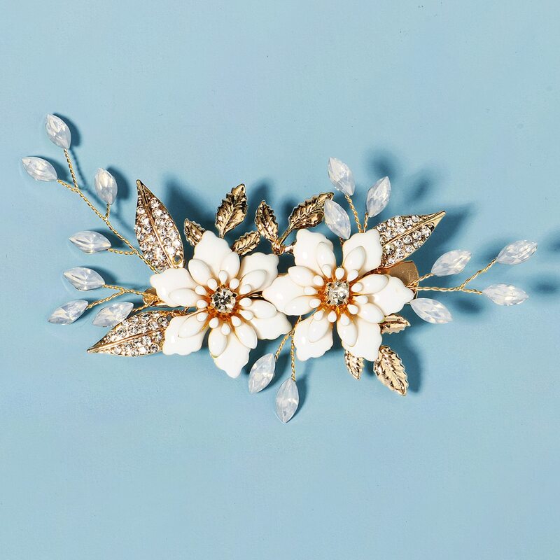 

Flower Decor Hair Clip, Gold