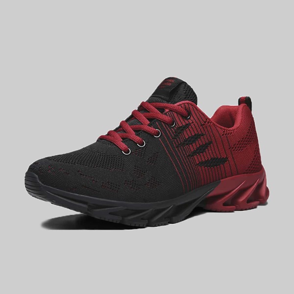 

Men Two Tone Lace-up Front Knit Sneakers, Black