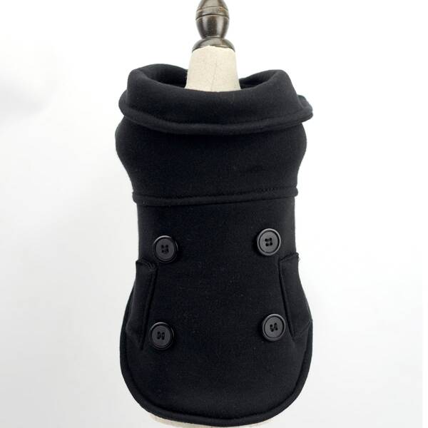 

Button Detail Pet Jacket, Black