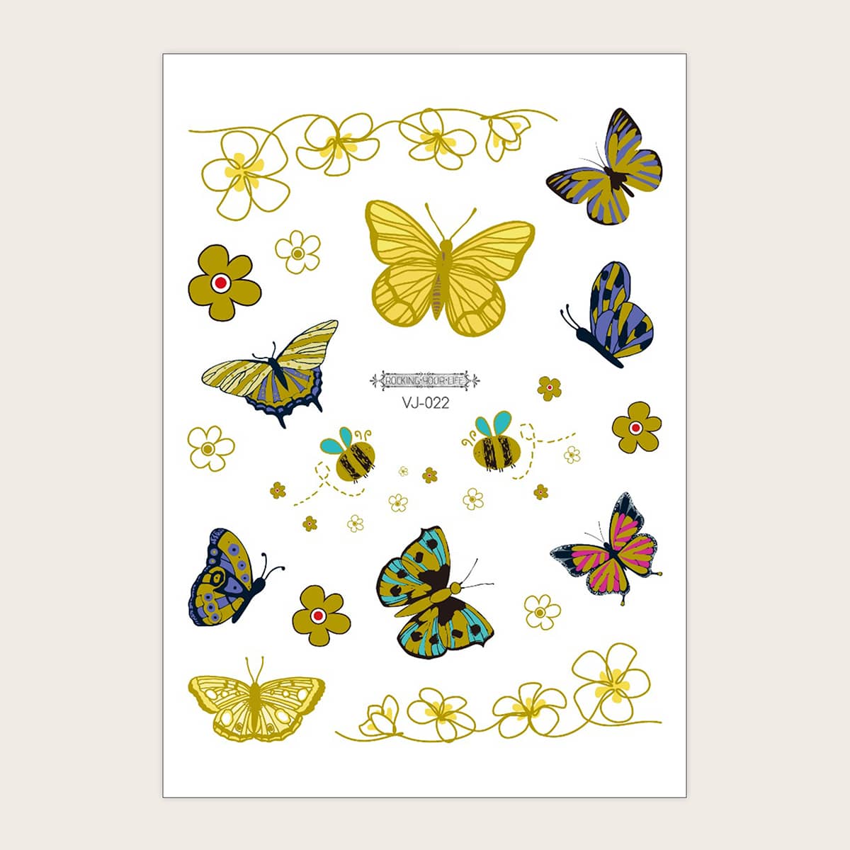 

1sheet Butterfly Pattern Tattoo Sticker, Multicolor