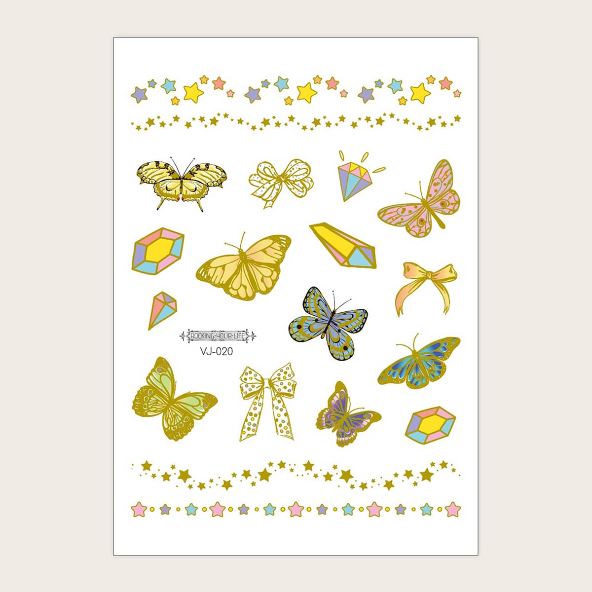 

1sheet Butterfly Pattern Tattoo Sticker, Multicolor